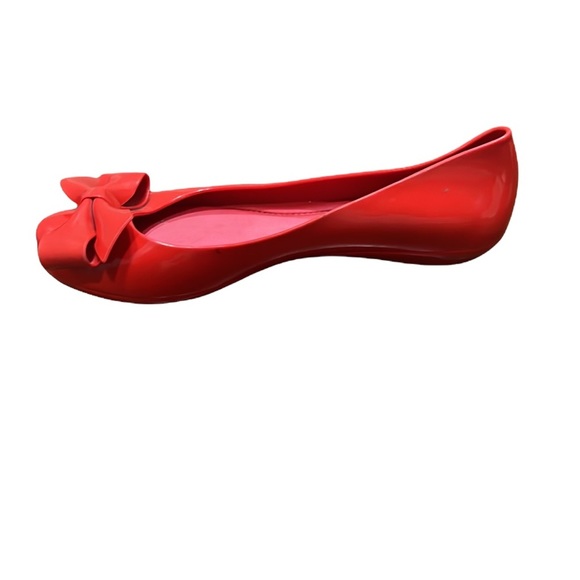 Mel by Melissa Red Bow Flats Size 7 - Picture 3 of 8